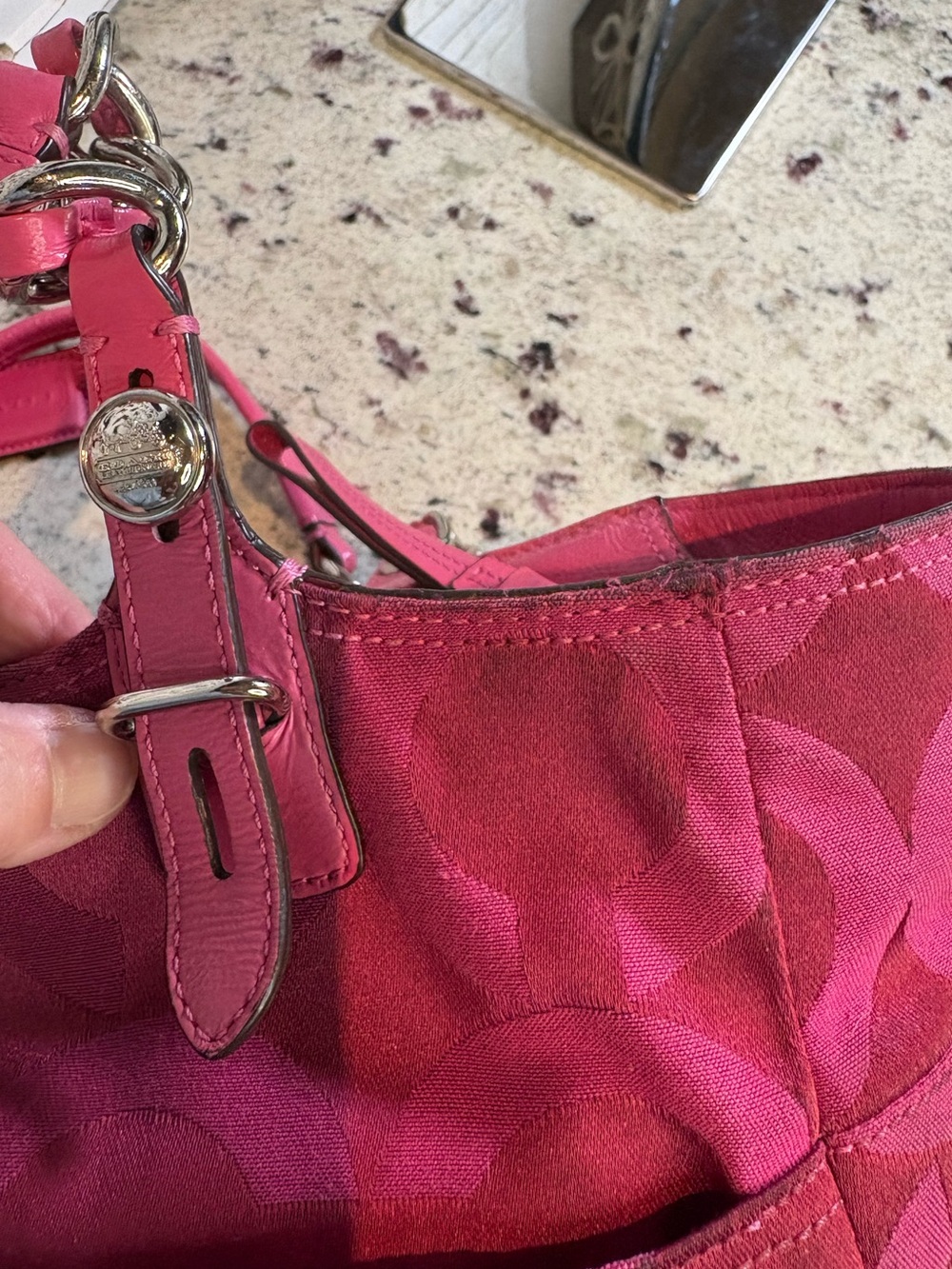 Coach Madison Tribeca Op Art Tote Style 14134 Pink - Picture 8 of 15